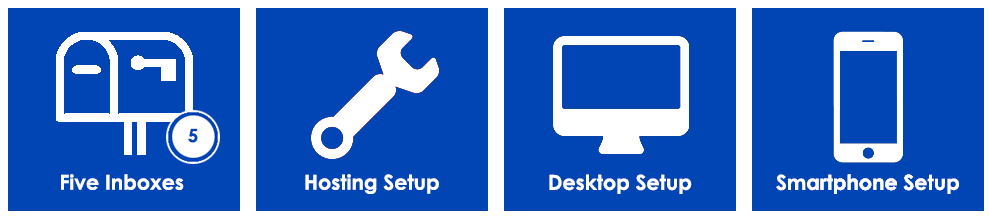 Email Hosting Buttons - Five Inboxes