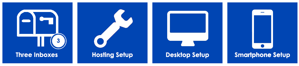 Email Hosting Buttons - Three Inboxes